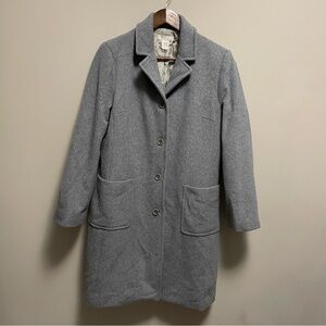 J. Crew Grey Wool Cashmere Blend Coat Women’s Medium